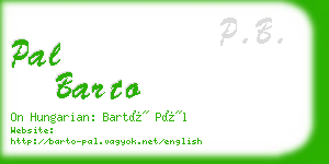 pal barto business card